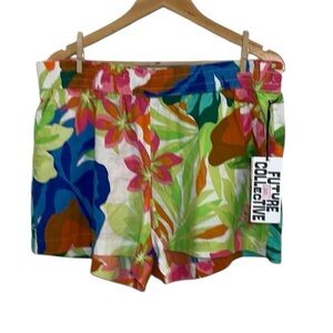Alani Noelle Tropical LinenShorts, Large